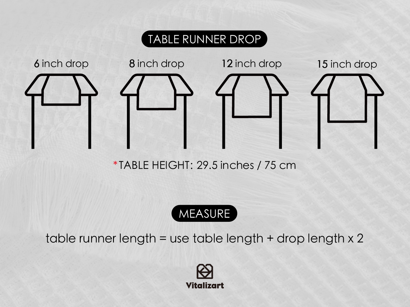 Waffle Weave Cotton Table Runner 14