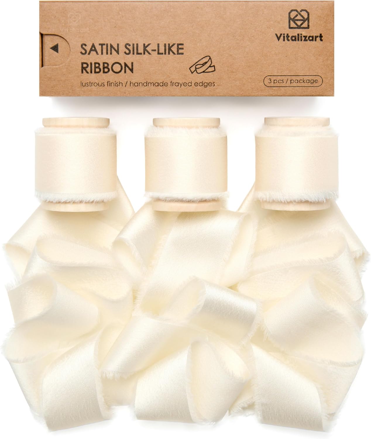 Silk Satin Ribbon With Wooden Spool 1