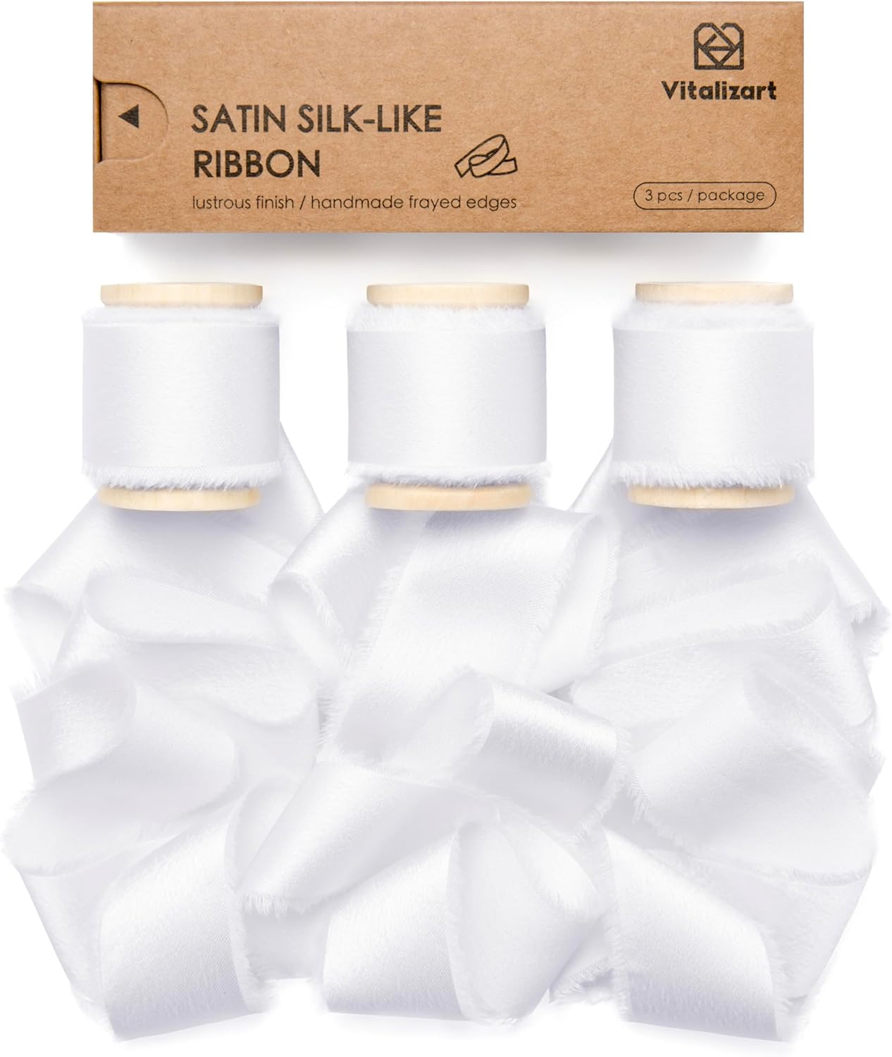 Silk Satin Ribbon With Wooden Spool 1
