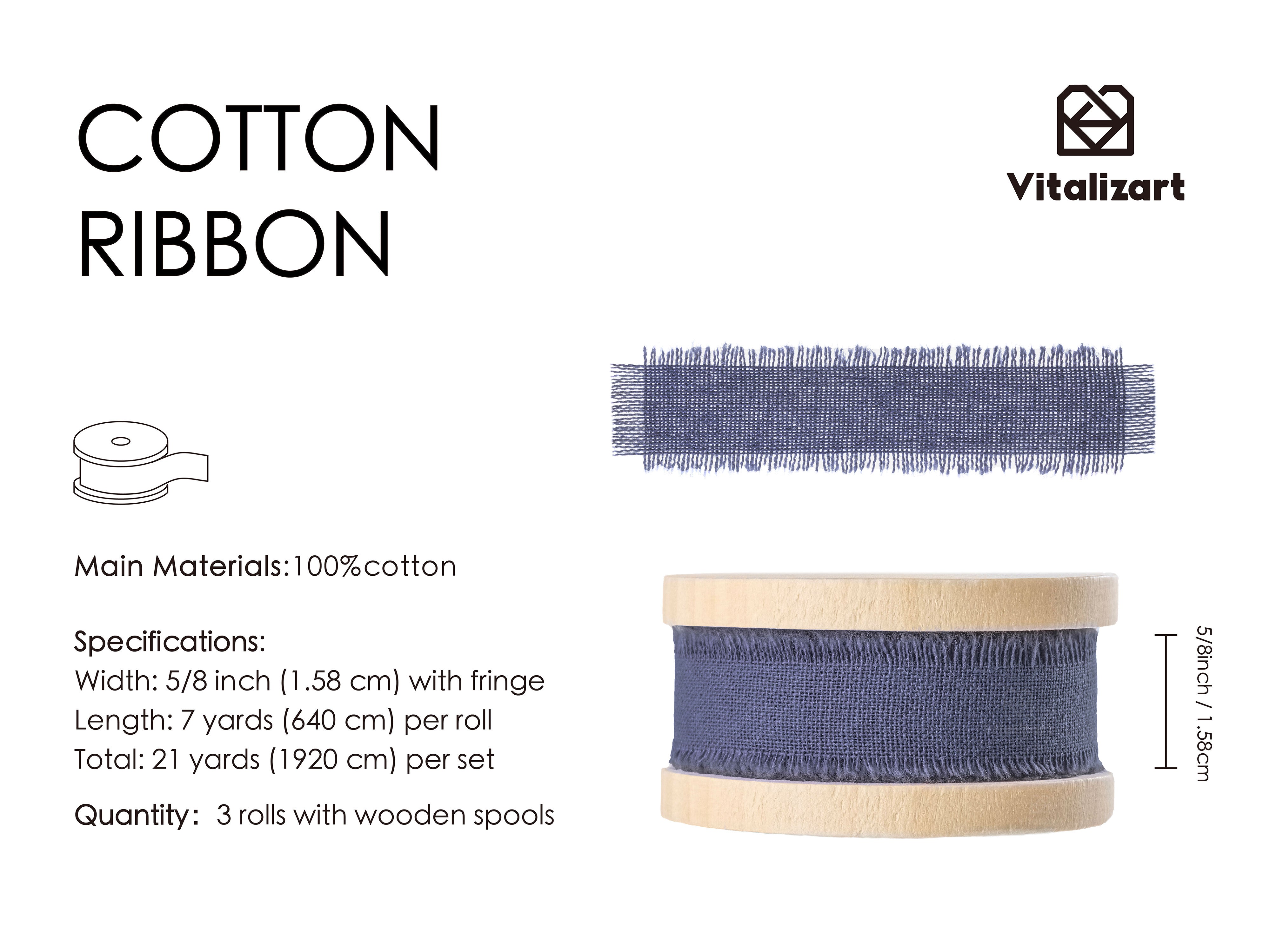 Cotton Ribbon Handmade Fringe 5/8