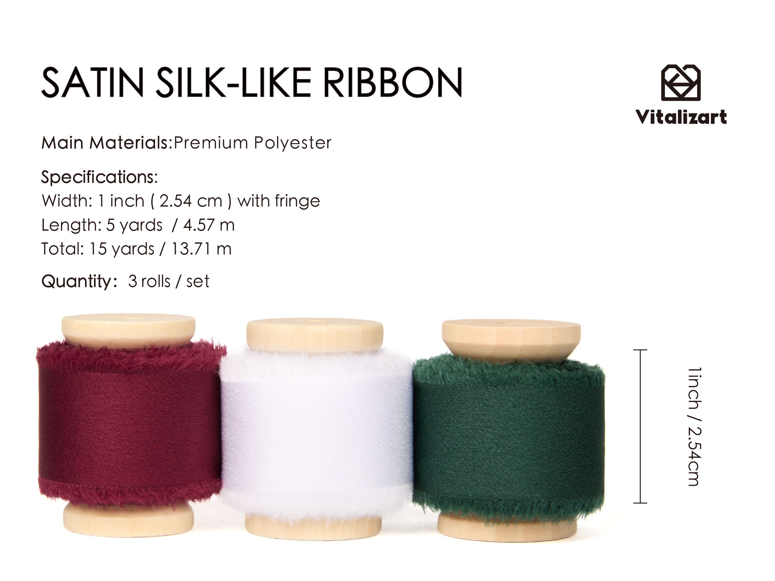 Silk Satin Ribbon With Wooden Spool 1