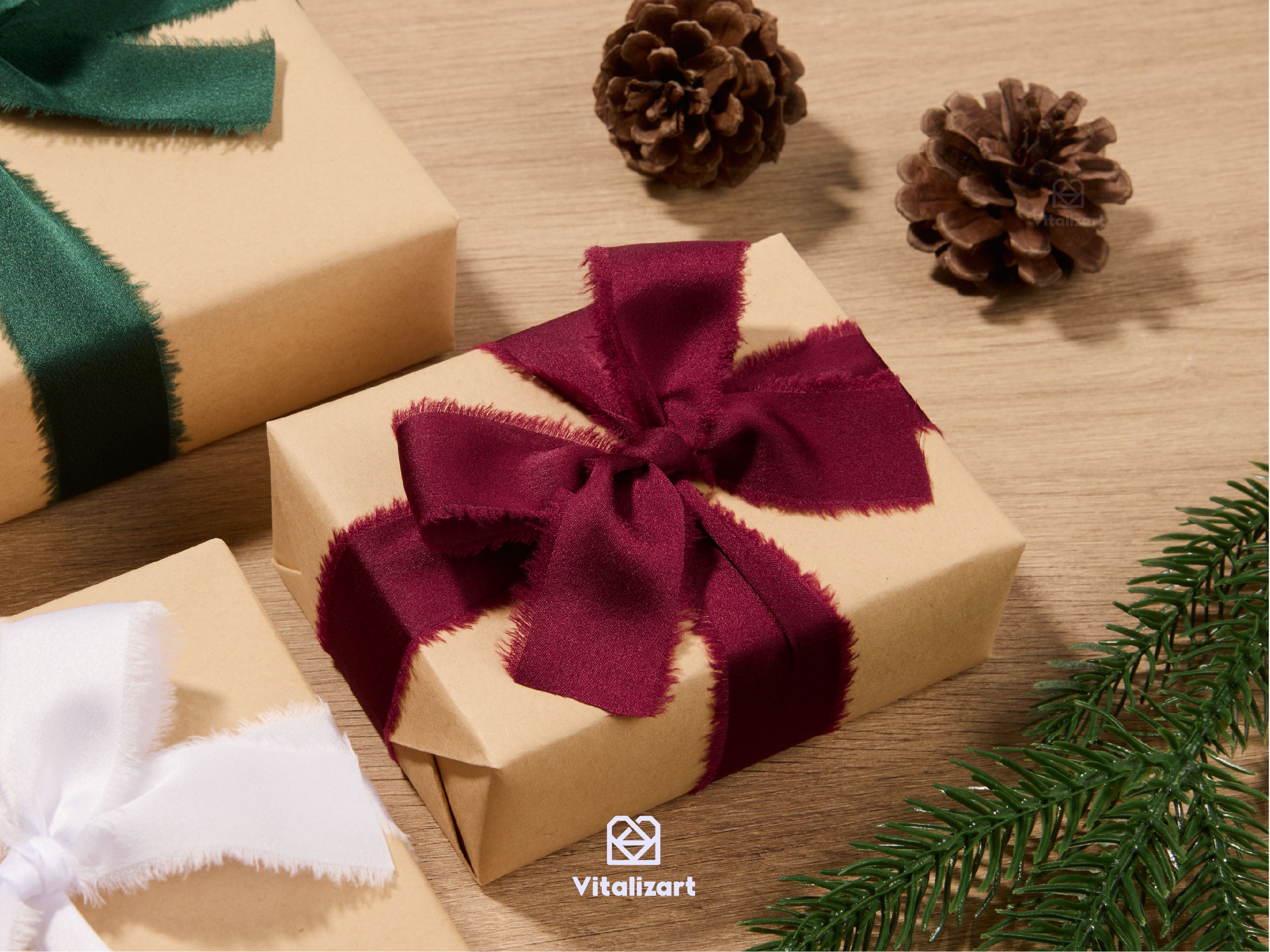 Silk Satin Ribbon With Wooden Spool 1