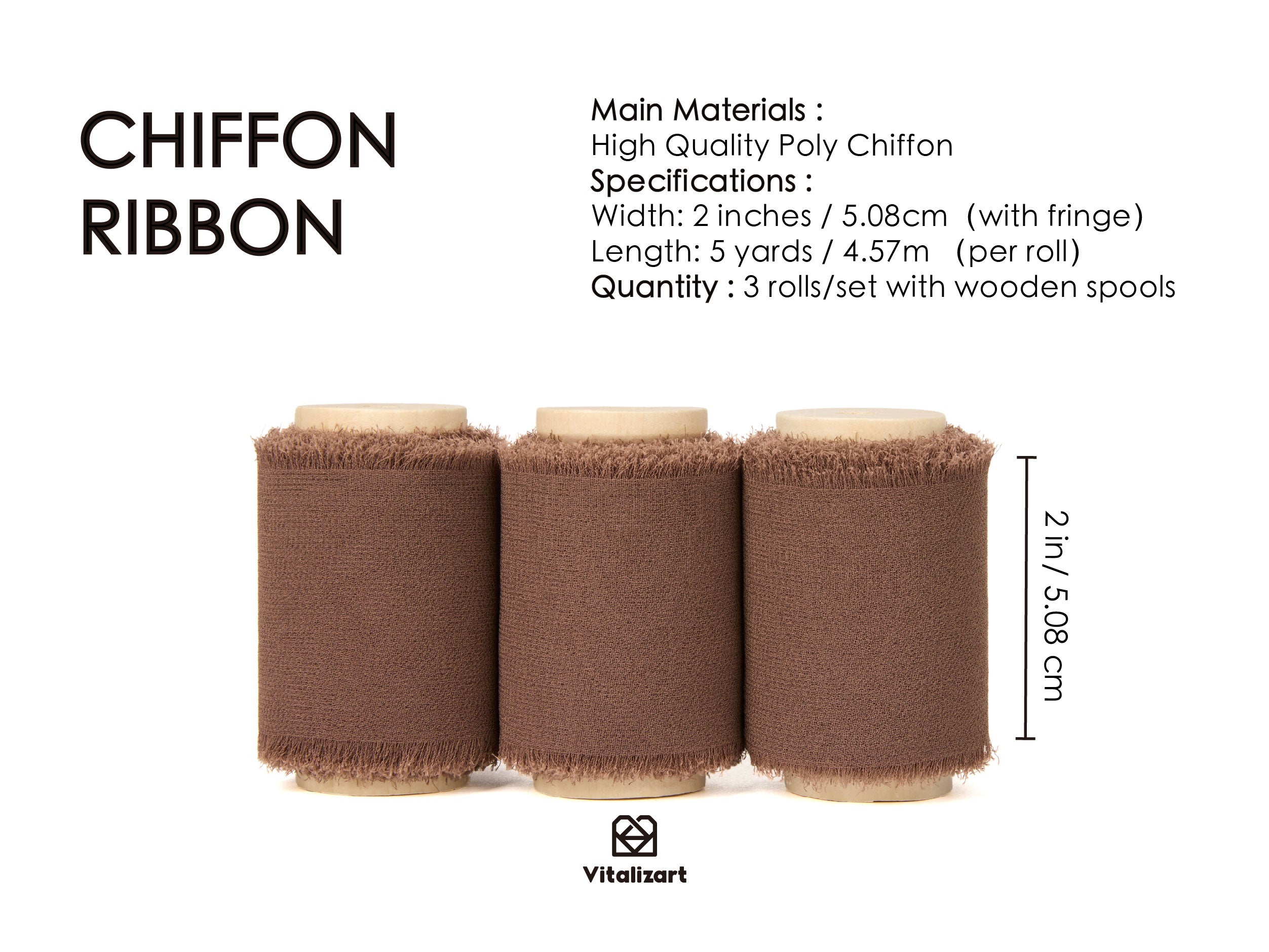 Chiffon Ribbon with Wooden Spool 2
