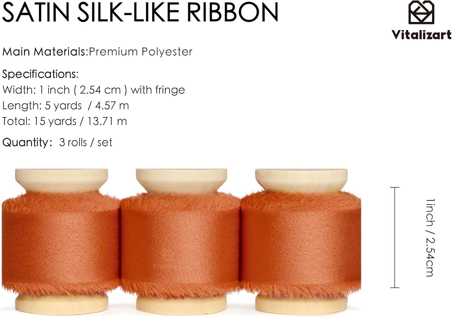 Silk Satin Ribbon With Wooden Spool 1