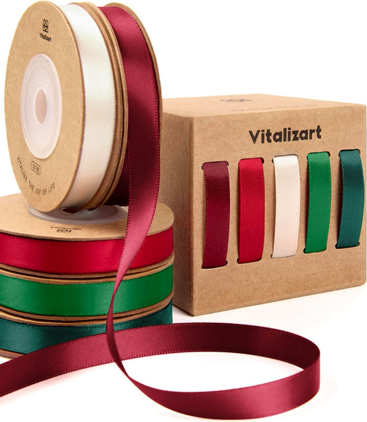 Double Face Satin Ribbon 3/8" x 50Yd (Christmas)