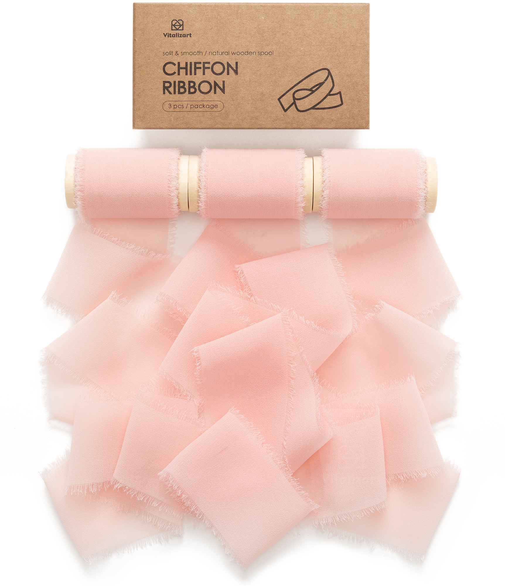 Chiffon Ribbon with Wooden Spool 2