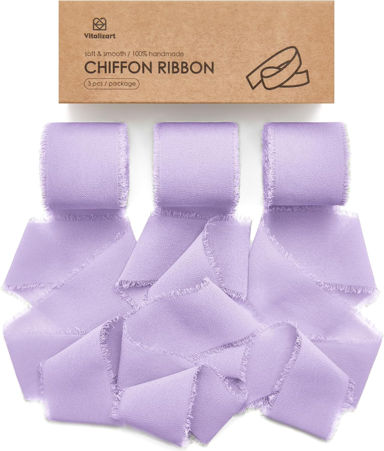 Fringe Chiffon Silk Ribbon 1.5