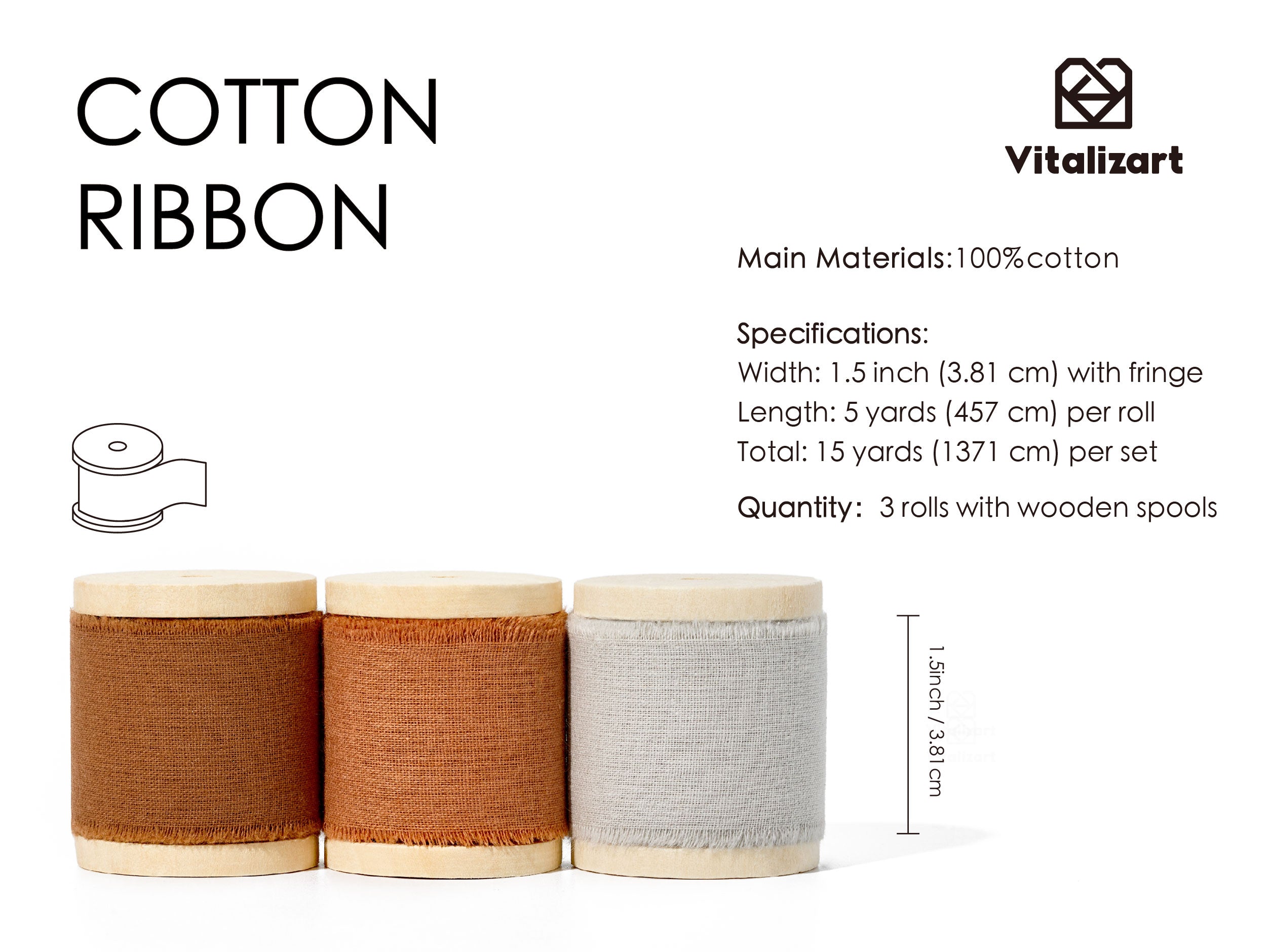 Cotton Ribbon Handmade Fringe 1.5