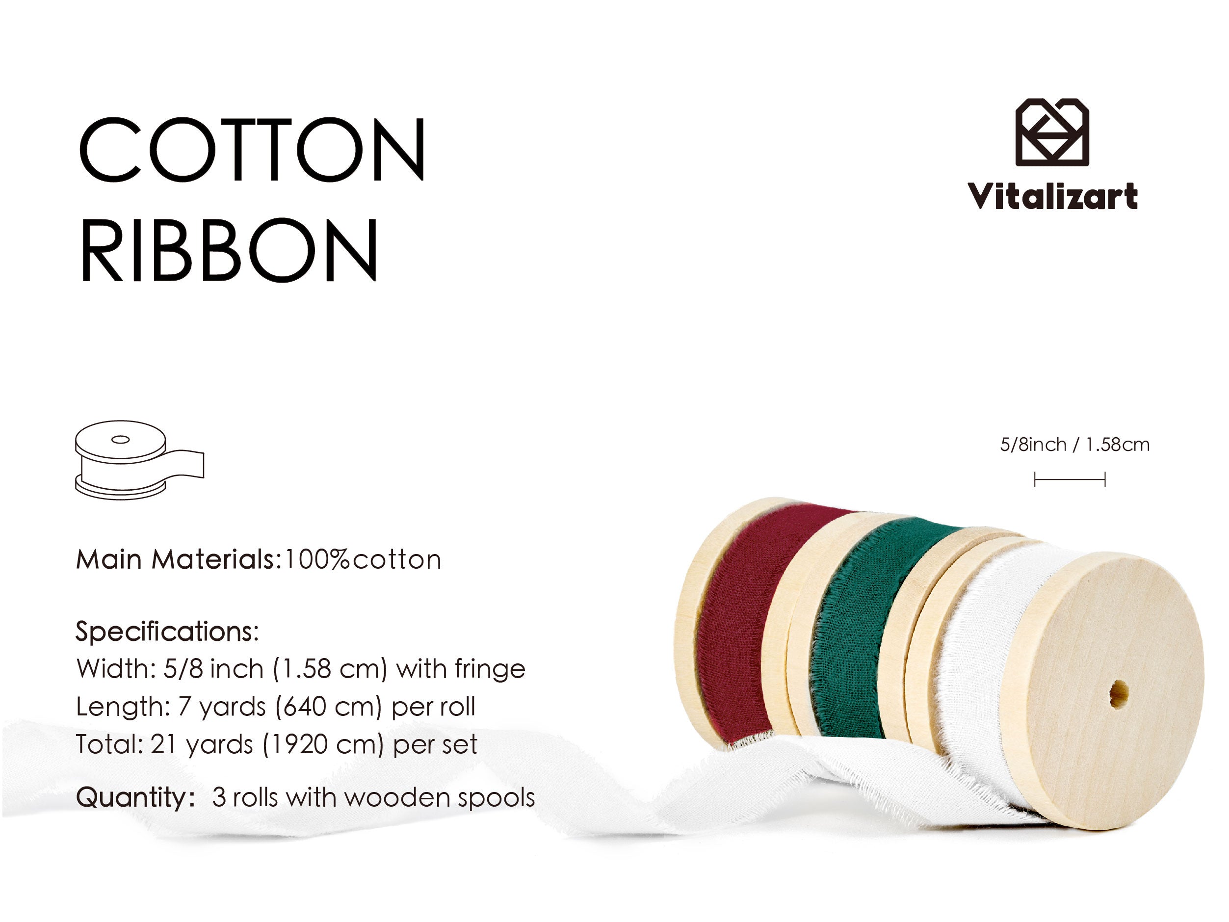 Cotton Ribbon Handmade Fringe 5/8