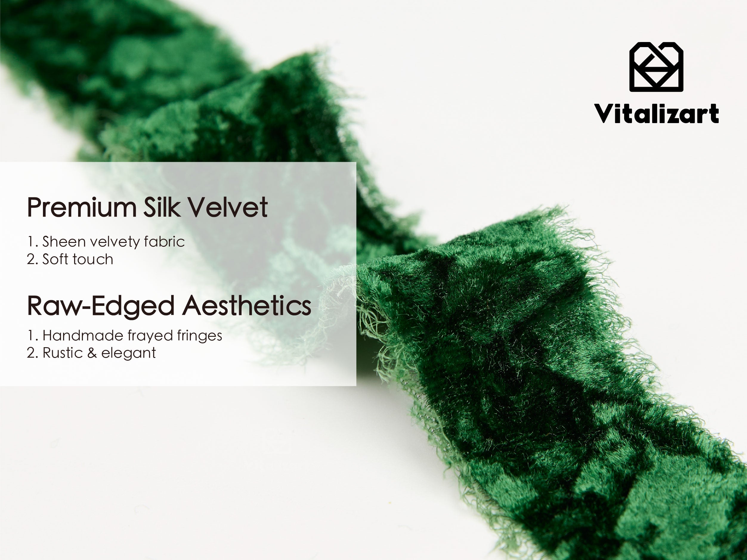 Velvet Ribbon for Christmas Frayed Edges Glossy 1