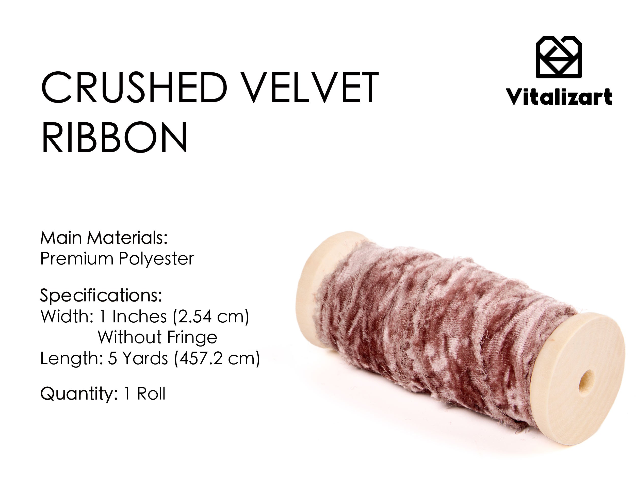 Velvet Ribbon for Christmas Frayed Edges Glossy 1