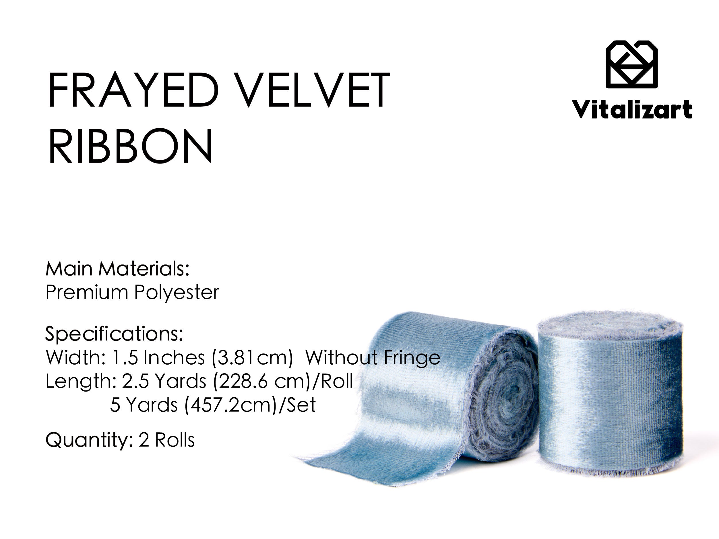 Frayed Edges Glossy Velvet Ribbon For Christmas 1.5