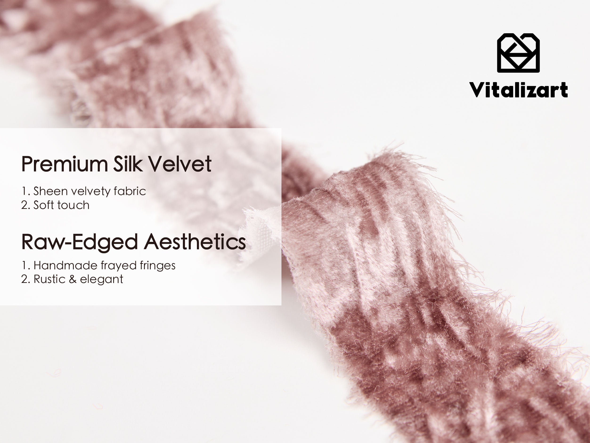 Velvet Ribbon for Christmas Frayed Edges Glossy 1
