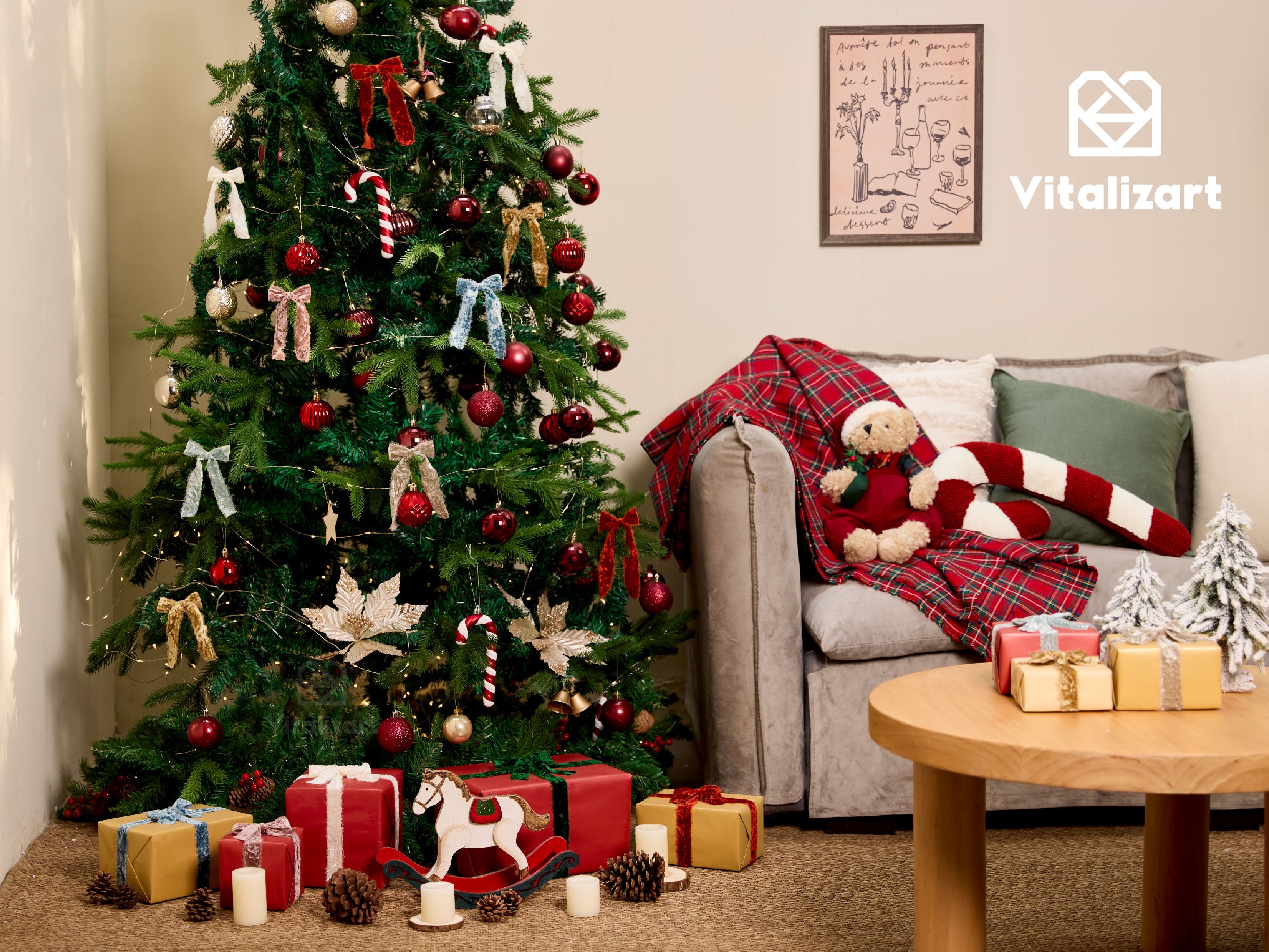 Velvet Ribbon for Christmas Frayed Edges Glossy 1