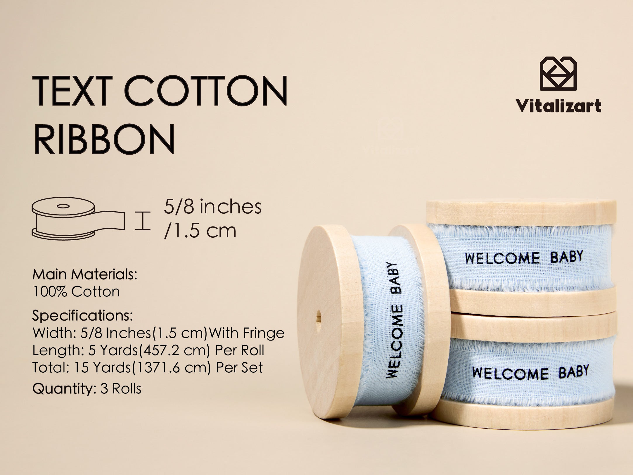 Custom Cotton Ribbon 5/8