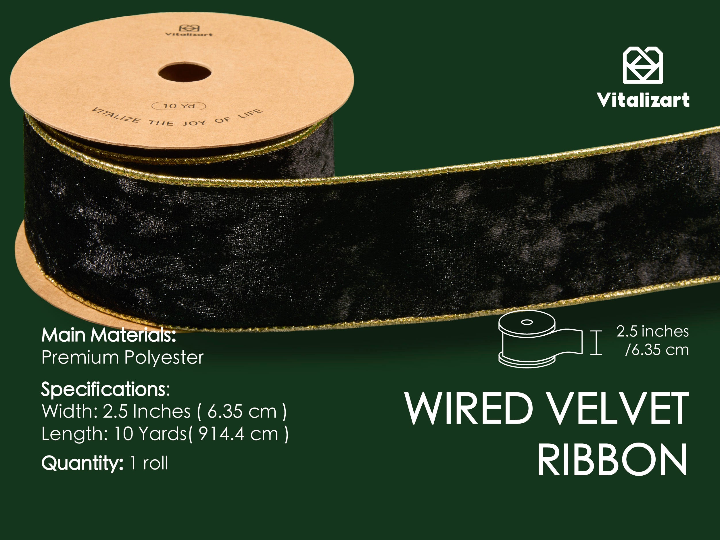 Wired Velvet Metallic Crushed Ribbon 2.5