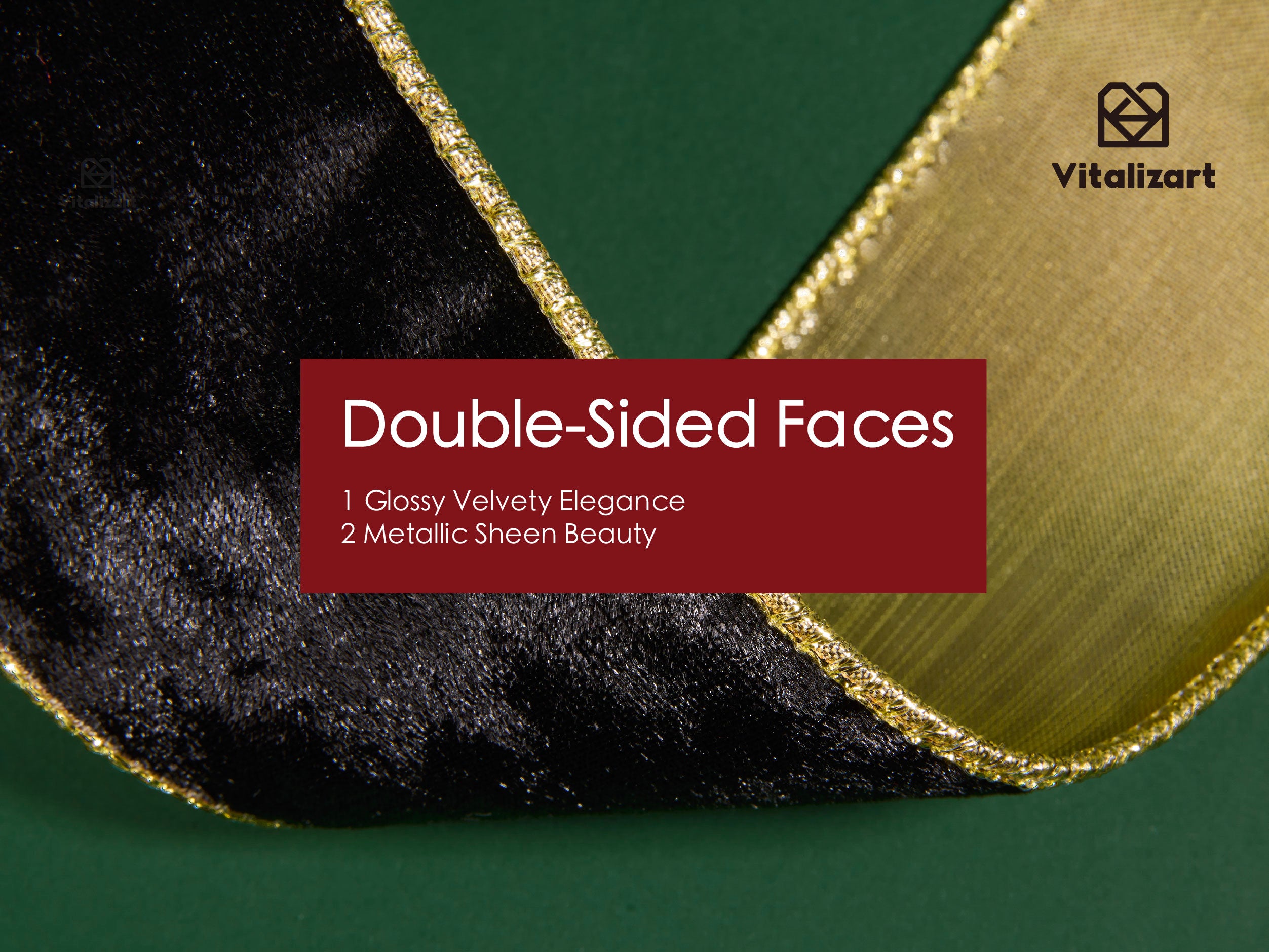 Wired Velvet Metallic Crushed Ribbon 2.5