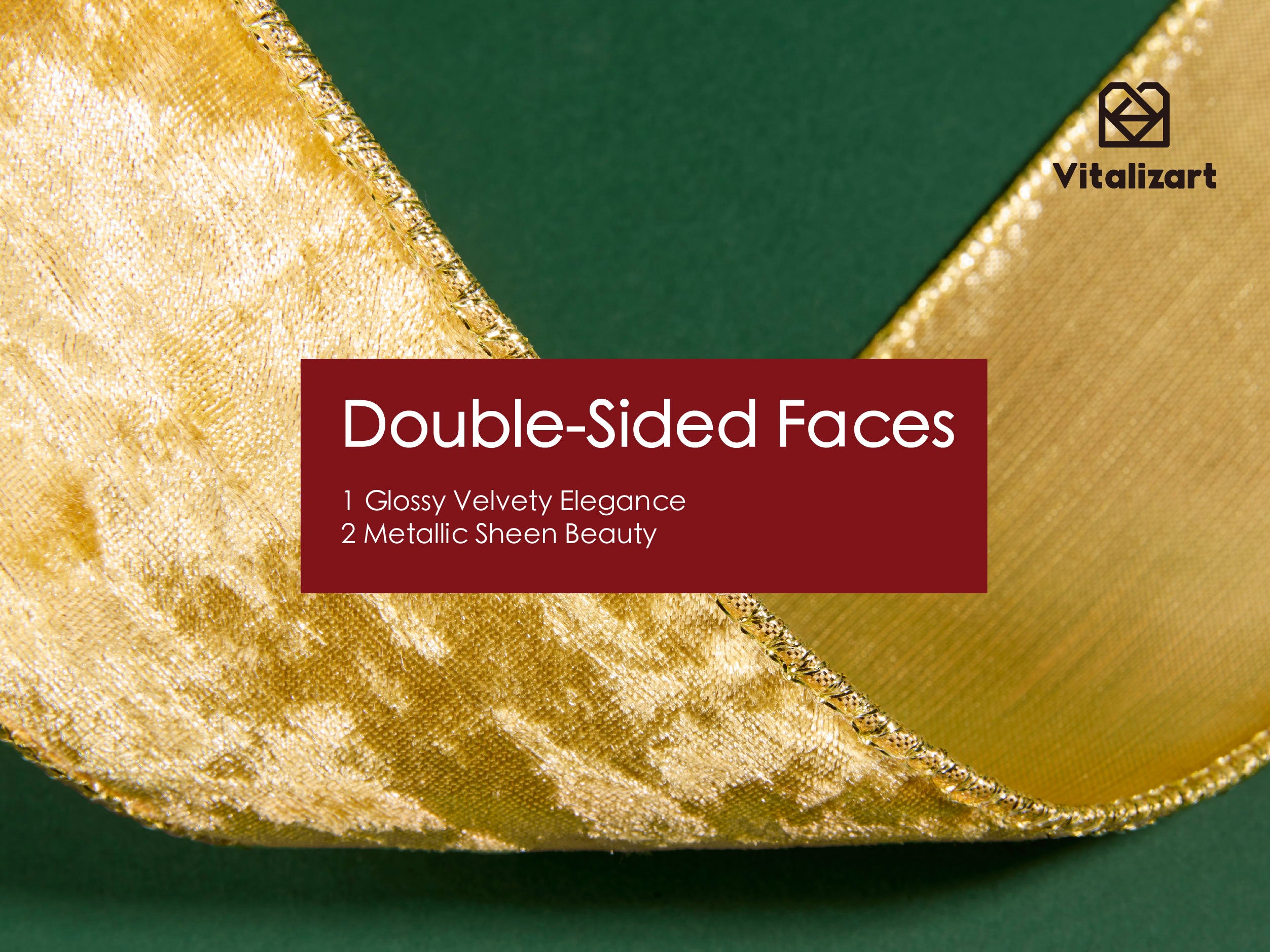 Wired Velvet Metallic Crushed Ribbon 2.5