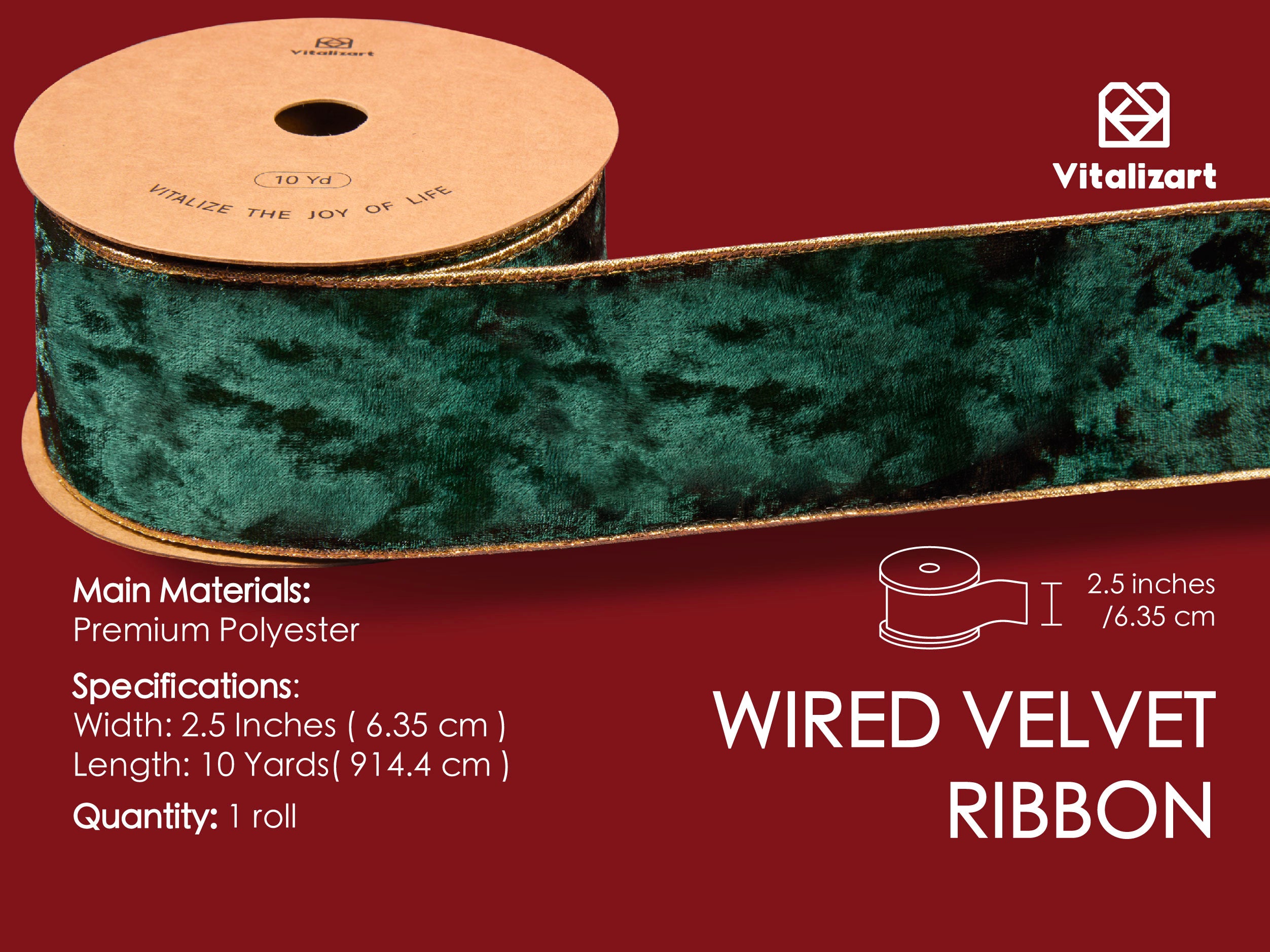 Wired Velvet Metallic Crushed Ribbon 2.5