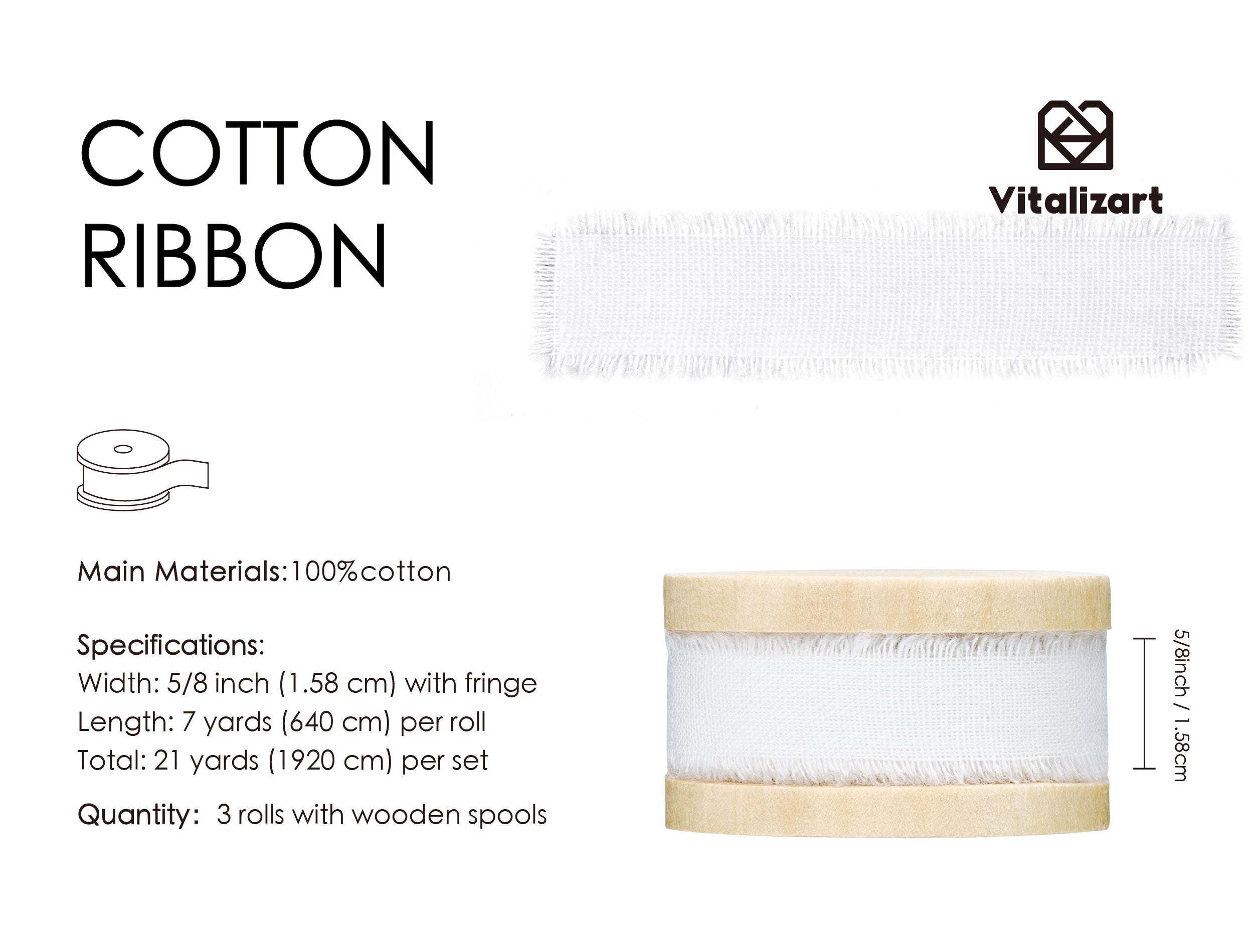 Cotton Ribbon Handmade Fringe 5/8