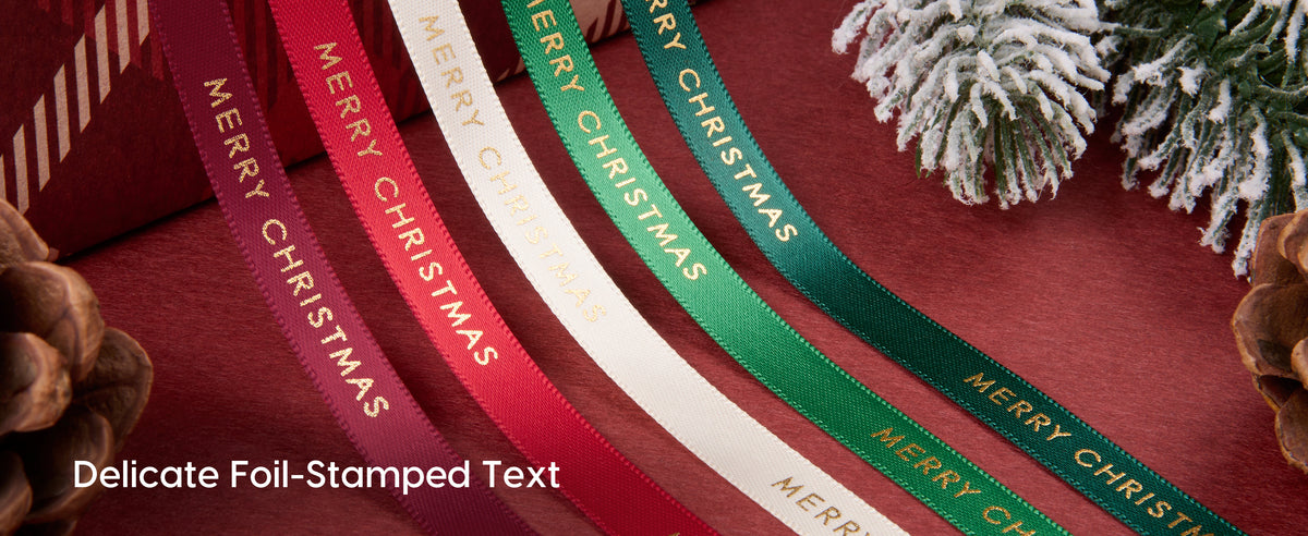 Festive satin ribbon for gift wrapping holiday crafts and decorations