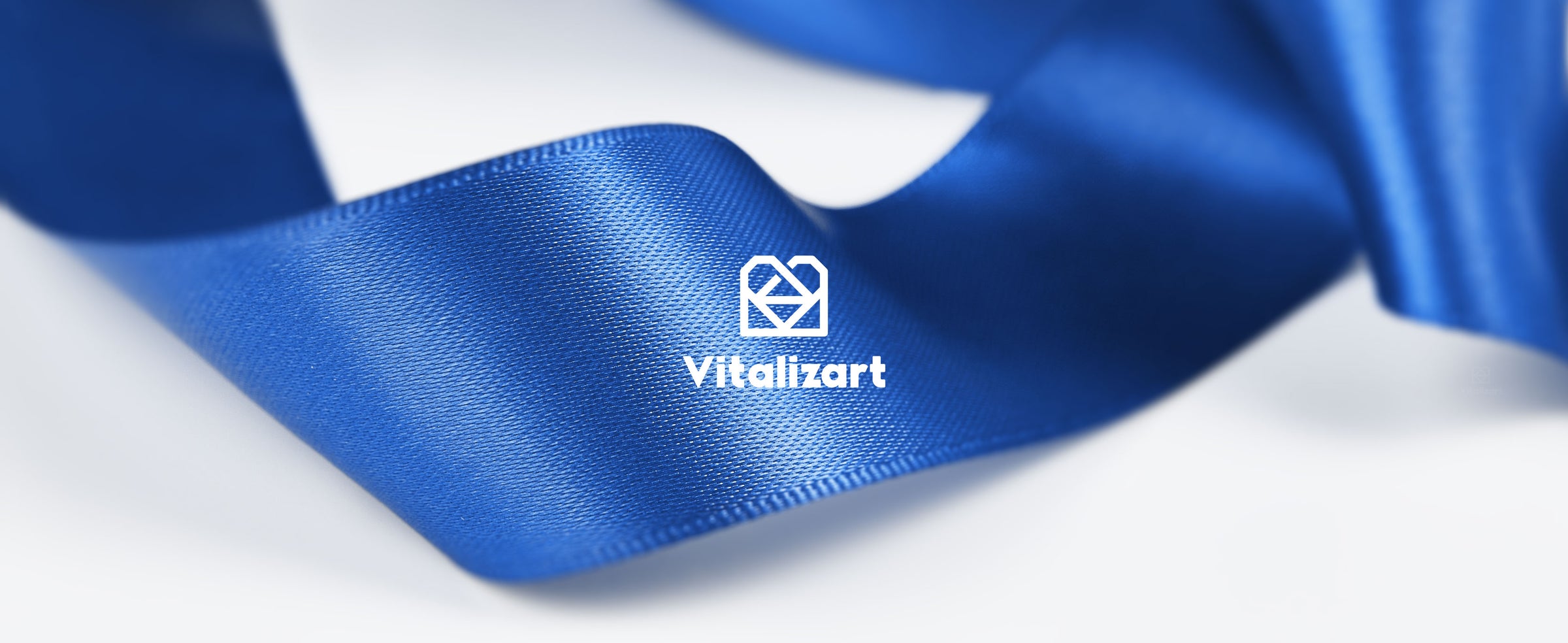 Close-up of glossy royal blue satin ribbon with fine woven texture and finished edges