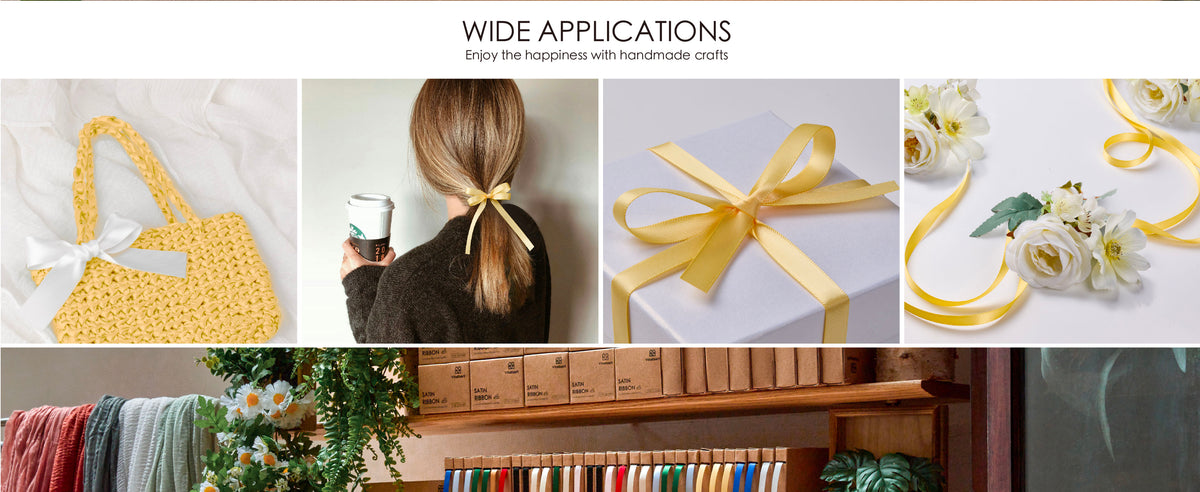 Satin ribbon used for a bag bow, ponytail, gift wrapping, and floral decoration