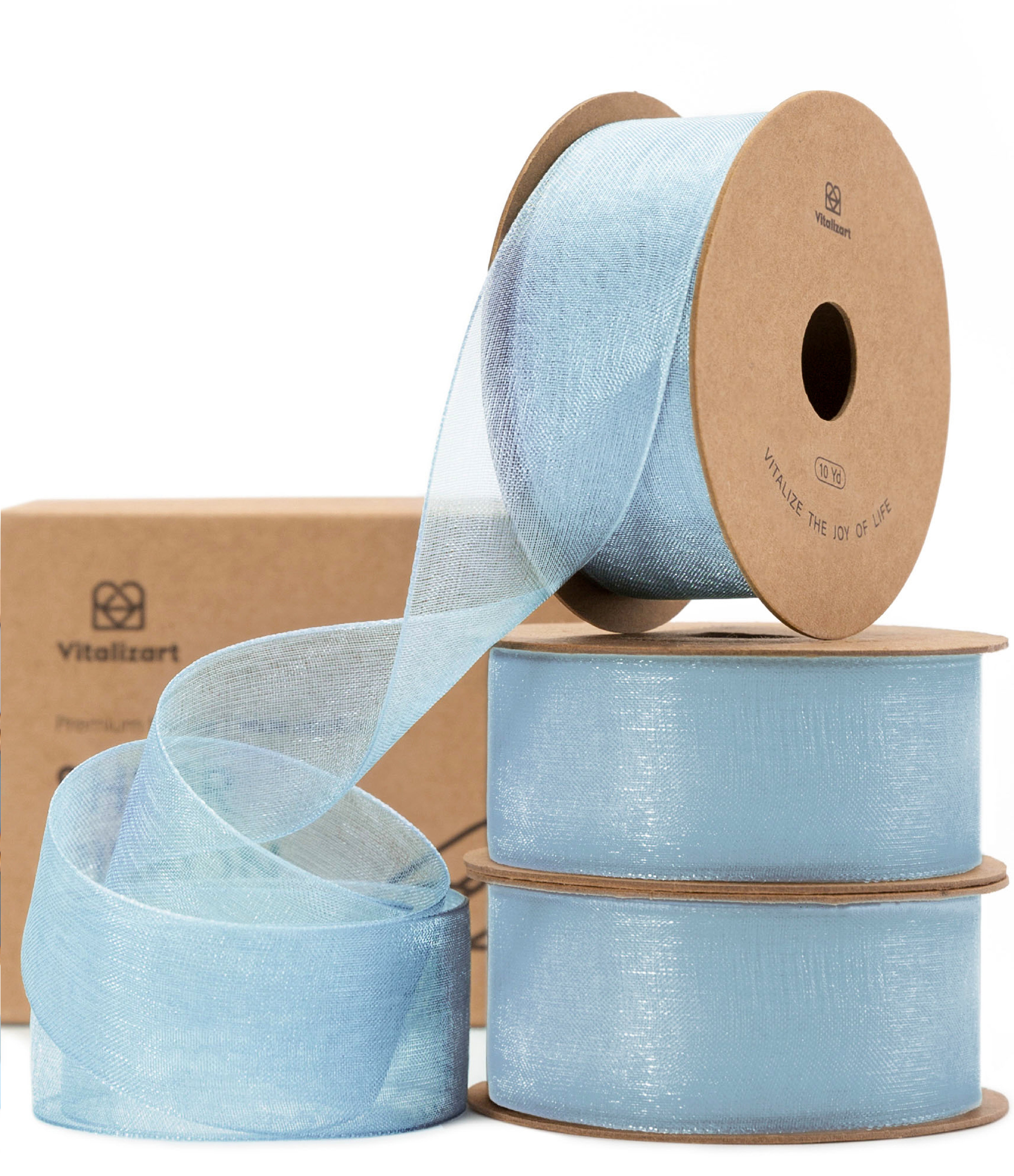 ORGANZA SHEER RIBBON 1“ X 30 YD (BLUE)