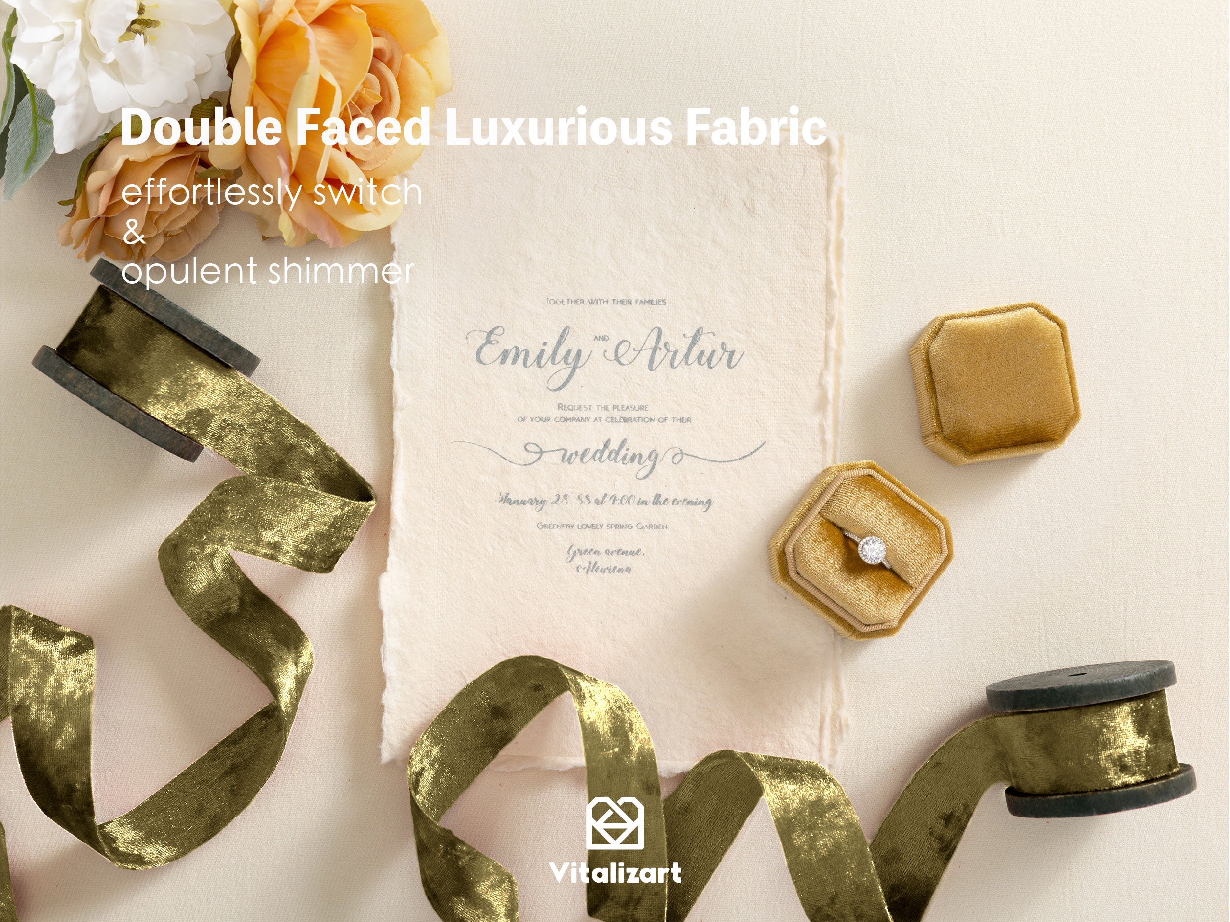 Deluxe Velvet Ribbon Set With Wooden Spool 1