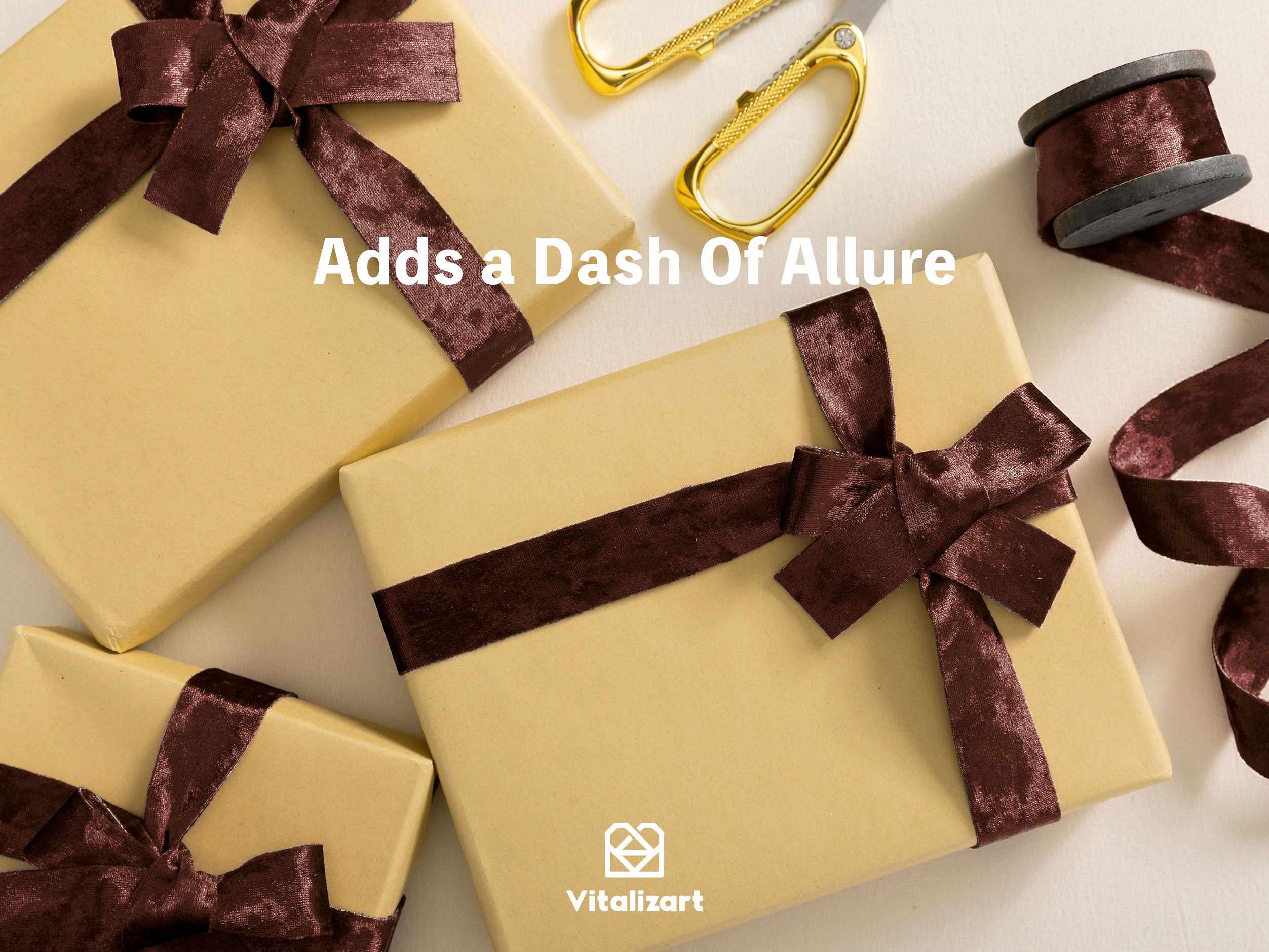 Deluxe Velvet Ribbon Set With Wooden Spool 1