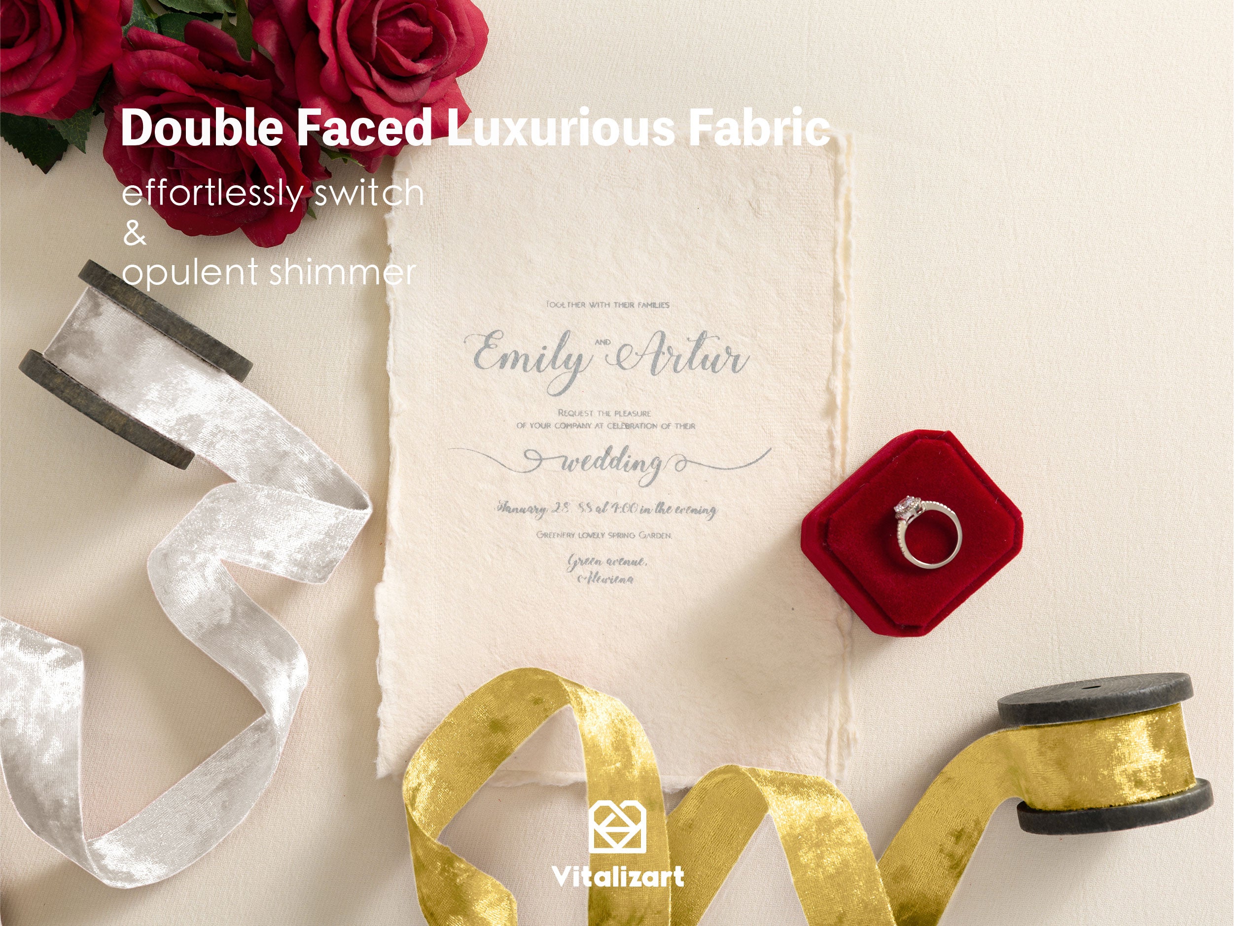 Deluxe Velvet Ribbon Set With Wooden Spool 1