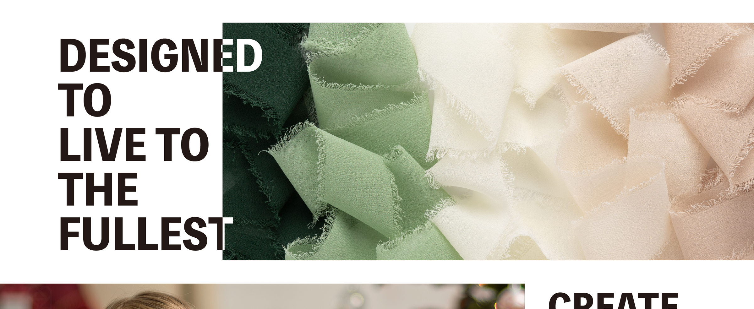 Cream and green frayed chiffon ribbon set decorating pale flowers, wrapped gifts, and soft neutral arrangements