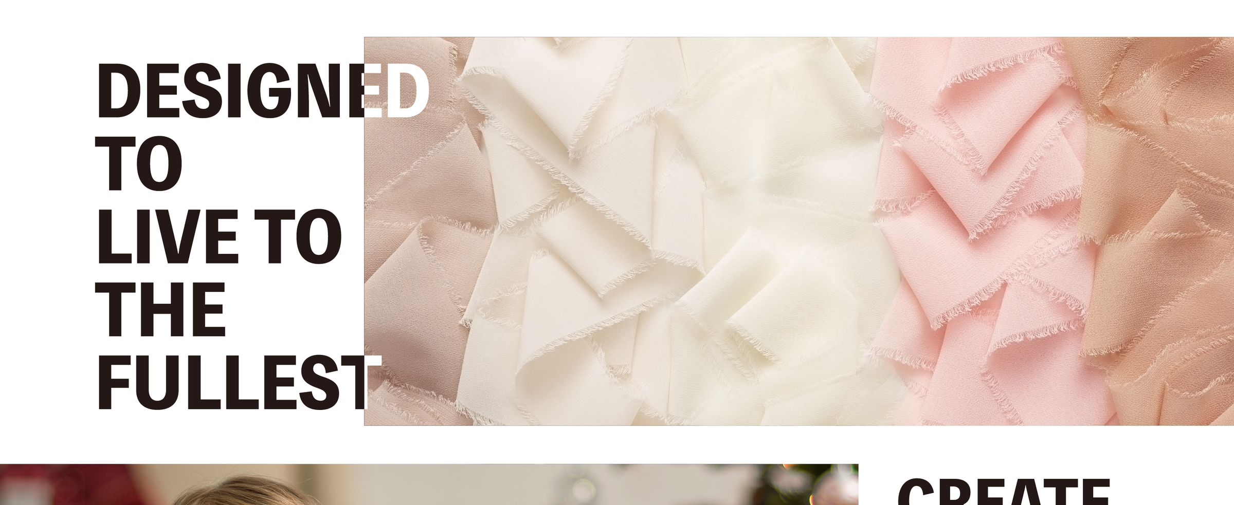 Layered nude, cream, white, and pale pink chiffon ribbon strips with softly frayed edges