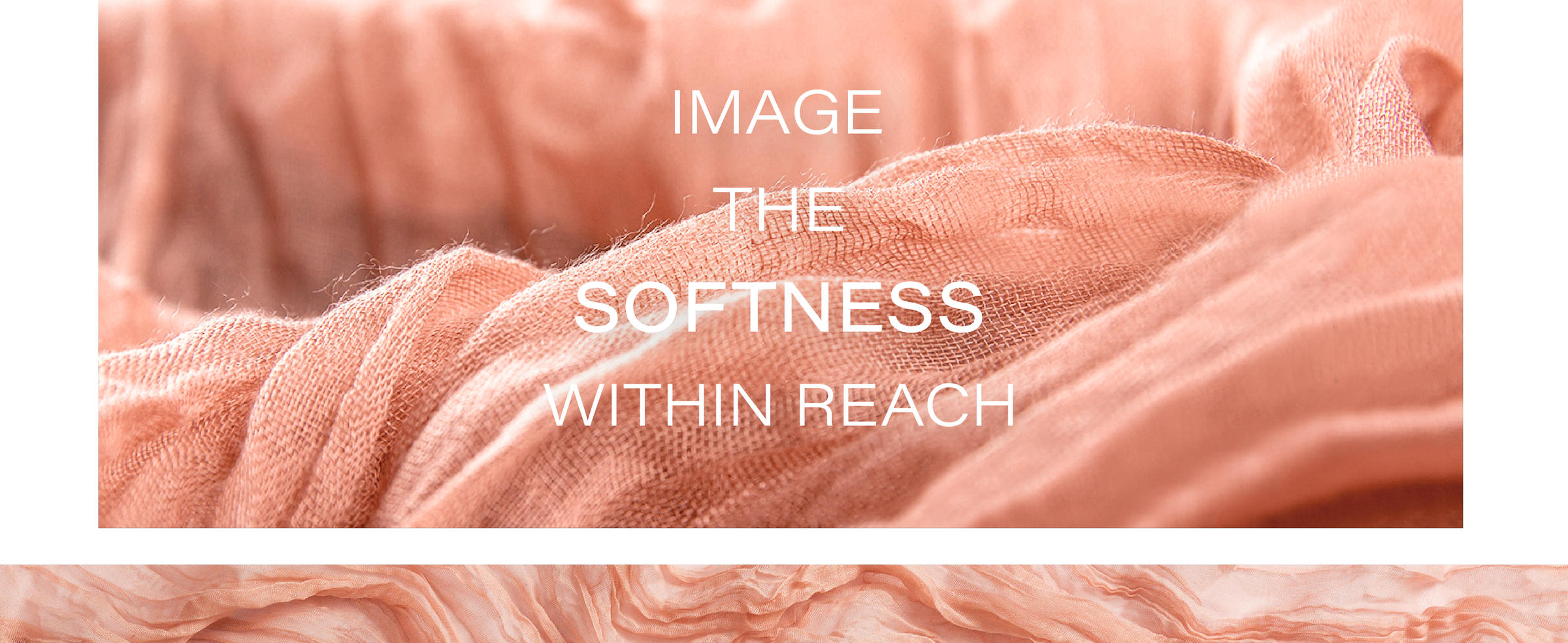Close-up of peach cheesecloth table runner with a sheer weave and soft crinkled folds