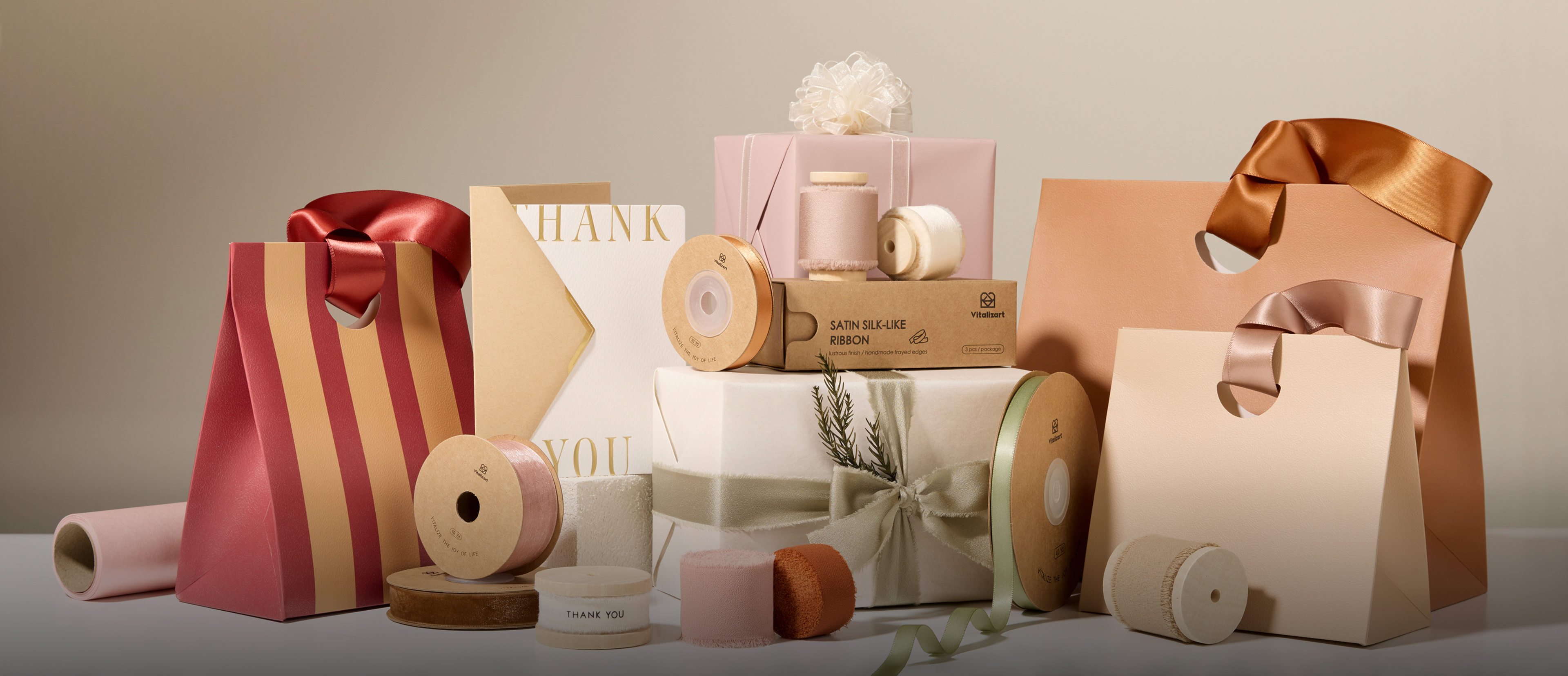 Vitalizart wholesale ribbons, gift bags and packaging supplies for retailers