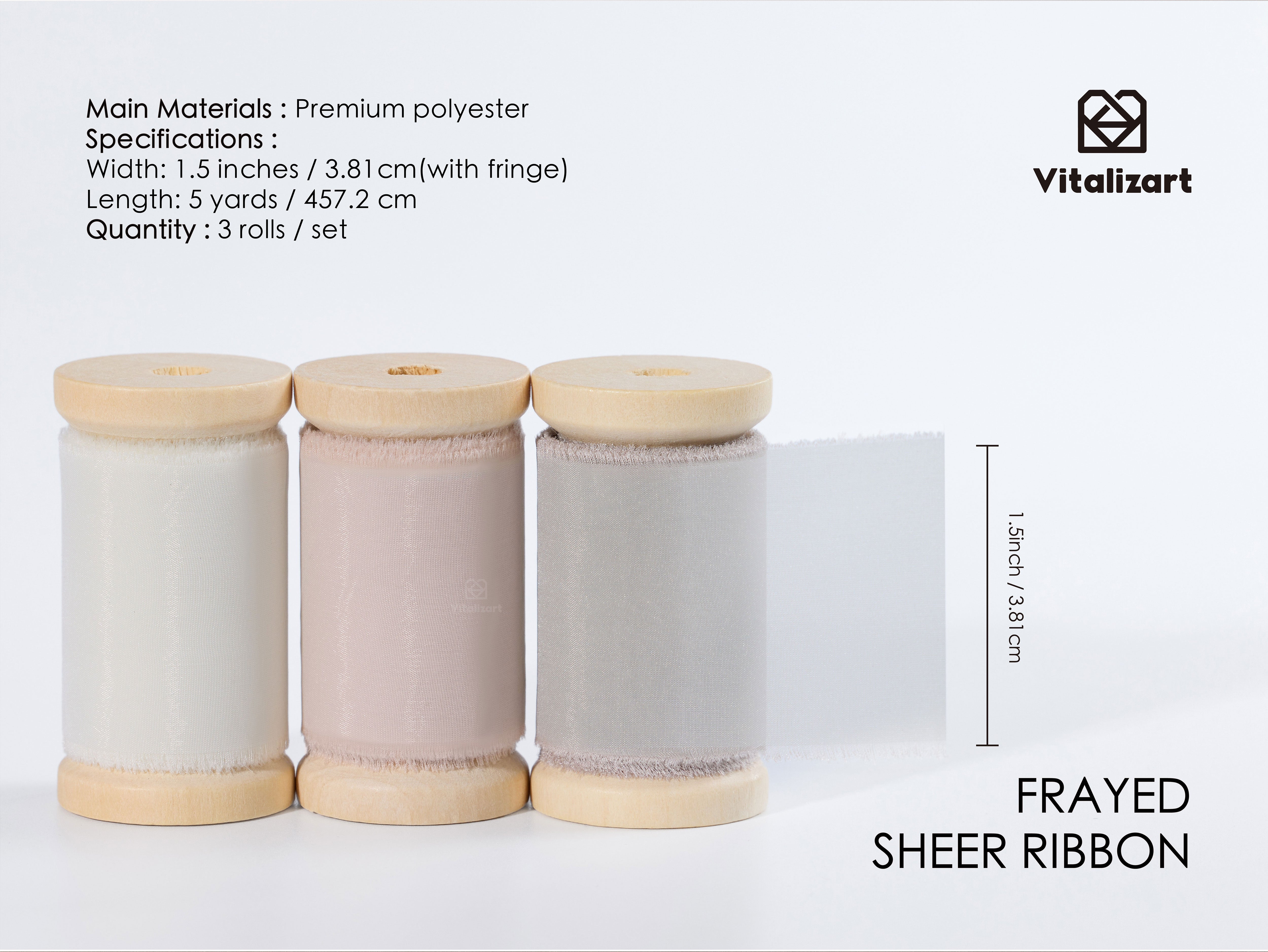 Silk Ribbon Frayed Sheer Ribbon 1 1/2