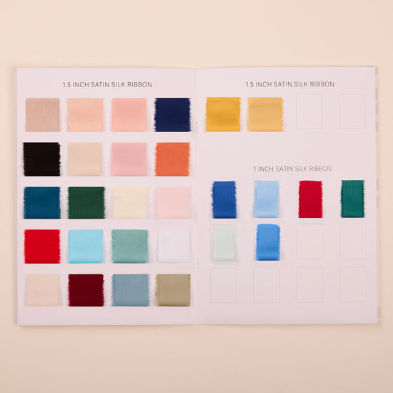 Luxury Swatch Book – Velvet, Silk Satin, Chiffon, Cotton, Organza & Printed Ribbon, Custom logo Collection - Vitalizart