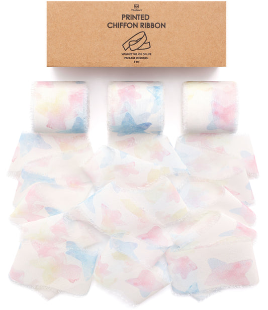 Printed Frayed Ribbon 1 1/2" x 21 Yd (Pattern4)