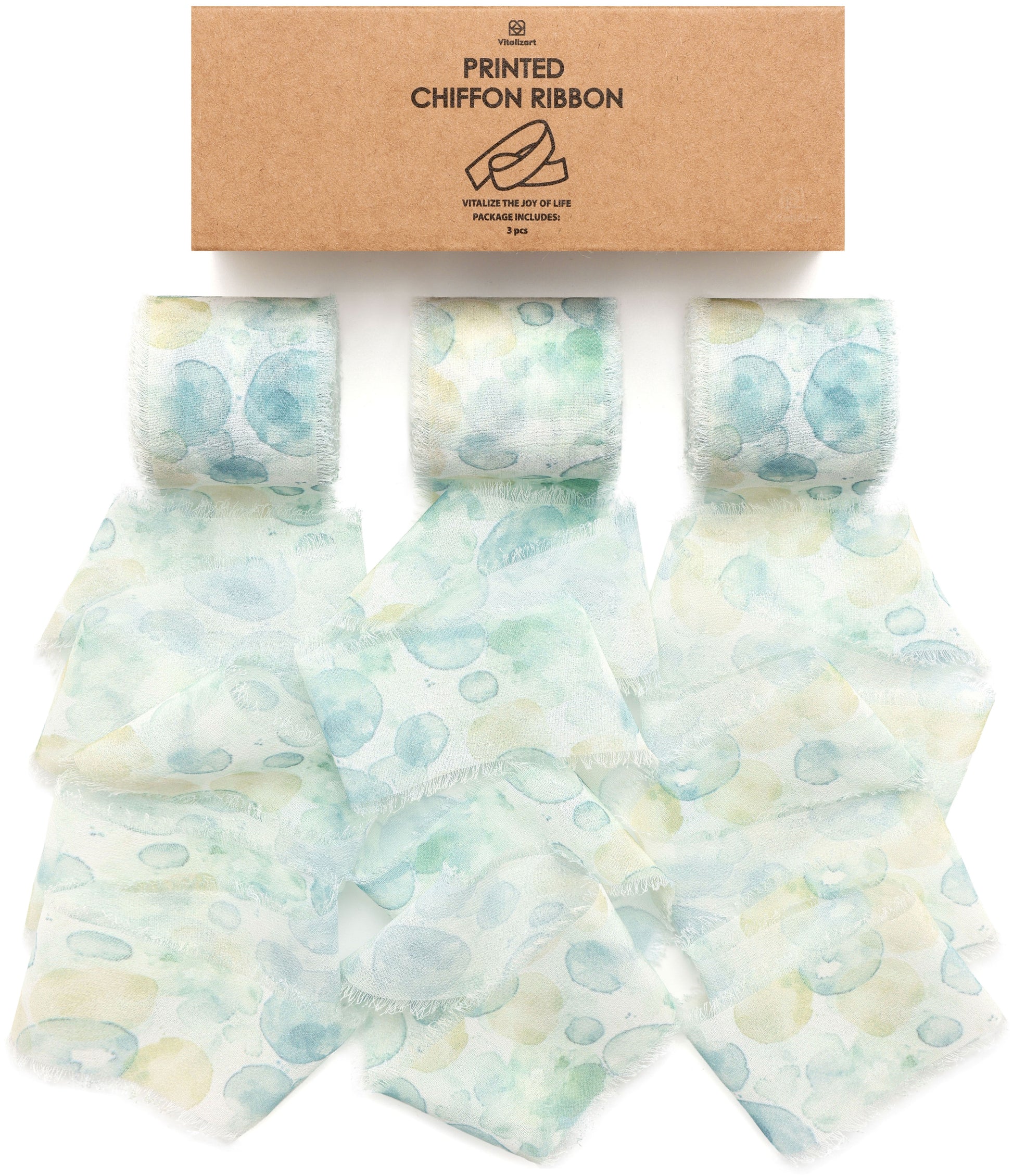 Printed Frayed Ribbon 1 1/2" x 21 Yd (Pattern5) - Vitalizart