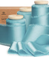 Silk Satin Ribbon with Wooden Spool 1.5” x 15 Yd (Baby Blue) - Vitalizart