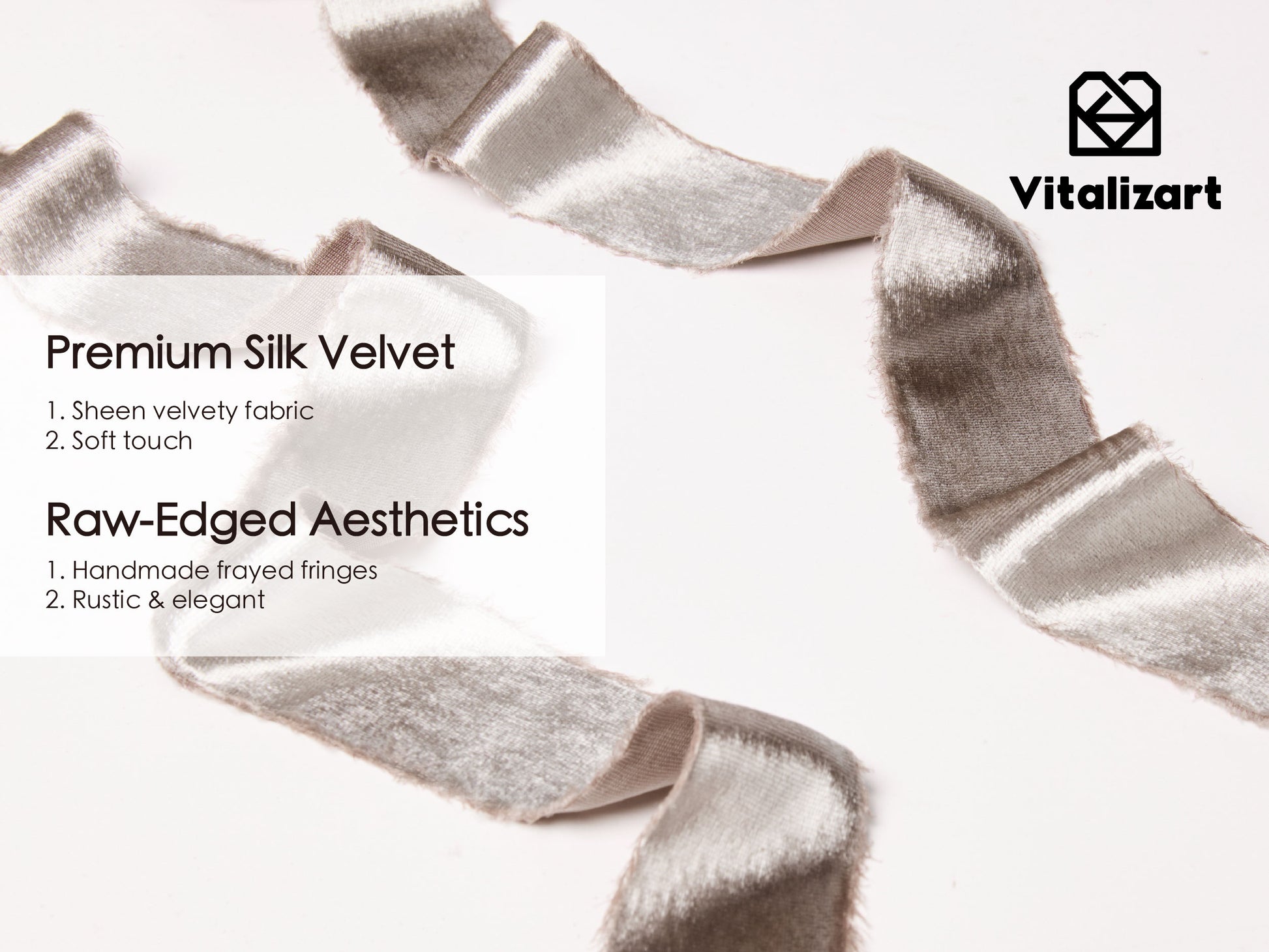 Frayed Edges Glossy Velvet Ribbon For Christmas 1.5"x 5YD (Brown) - Vitalizart