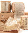 Metallic Chiffon Ribbon 1 - 1/2"x 15 Yd (Champagne) - Vitalizart