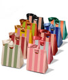 Mixed-Color Striped Paper Small Gift Bags with Ribbon Handles — Set of 10 - Vitalizart