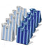 Blue-Color Striped Paper Small Gift Bags with Ribbon Handles — Set of 10