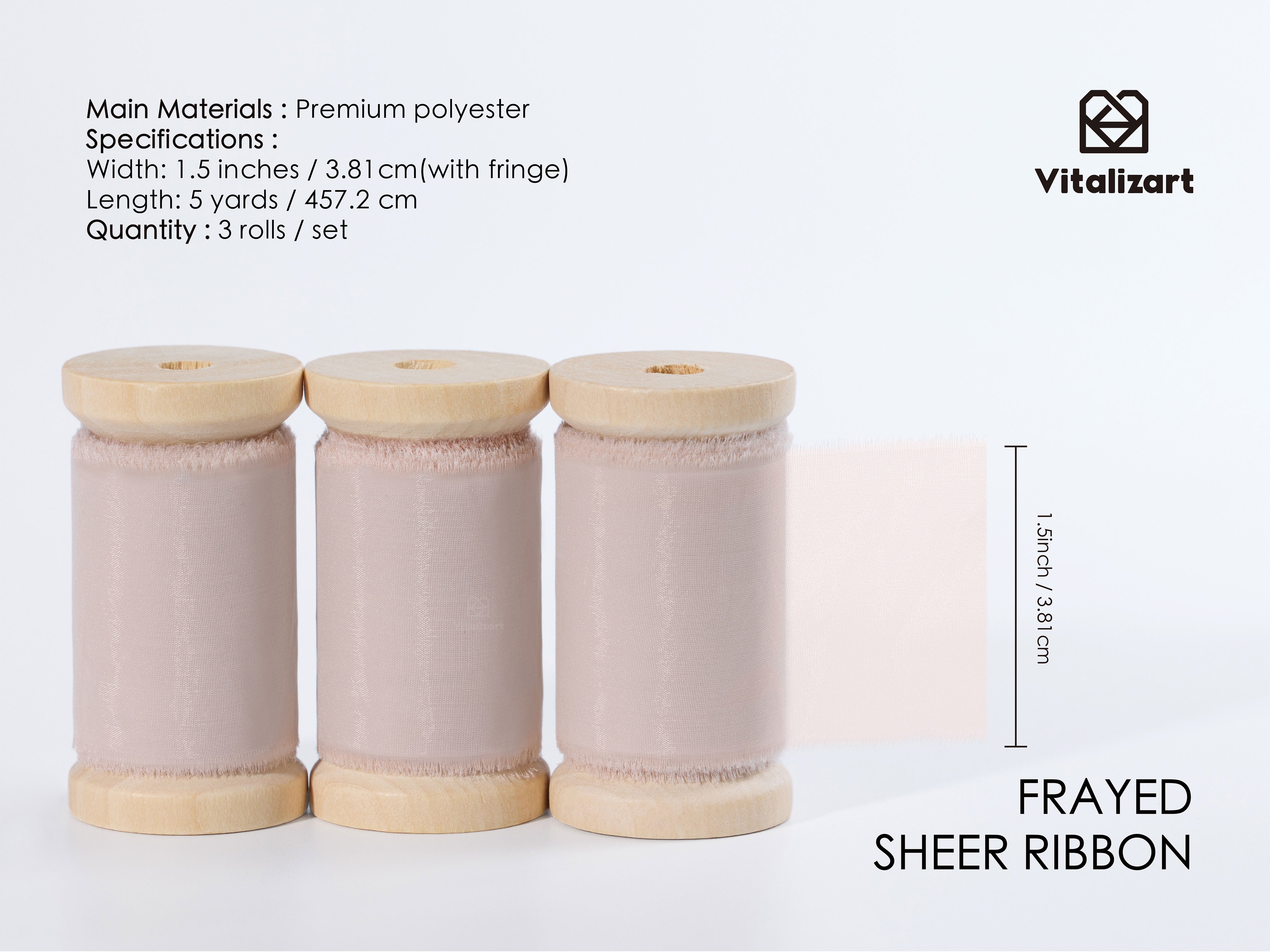 Silk Ribbon Frayed Sheer Ribbon 1 1/2