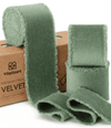 Frayed Fringe Velvet Ribbon 1.5" x 6 Yd (Dusty Green) - Vitalizart