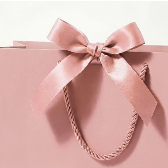 Vitalizart Paper Gift Bags With Ribbon Handles Set of 5 Pink Bulk Reusable For Gift Wrap 13" x10"x5"Large Size(PINK) - Vitalizart