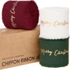 Fringe Chiffon Silk Ribbon 1.5" x 21Yd (Printed Text Gold Foil)