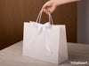 White Large Paper Gift Bags with Ribbon Bows — Set of 4 - Vitalizart