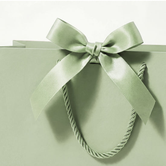 Vitalizart Paper Gift Bags With Ribbon Handles Set of 5 Green Bulk Reusable For Gift Wrap 13" x10"x5"Large Size(Green) - Vitalizart